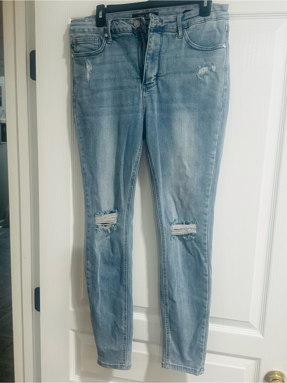 Judy Blue Light Blue Distressed Skinny Jeans